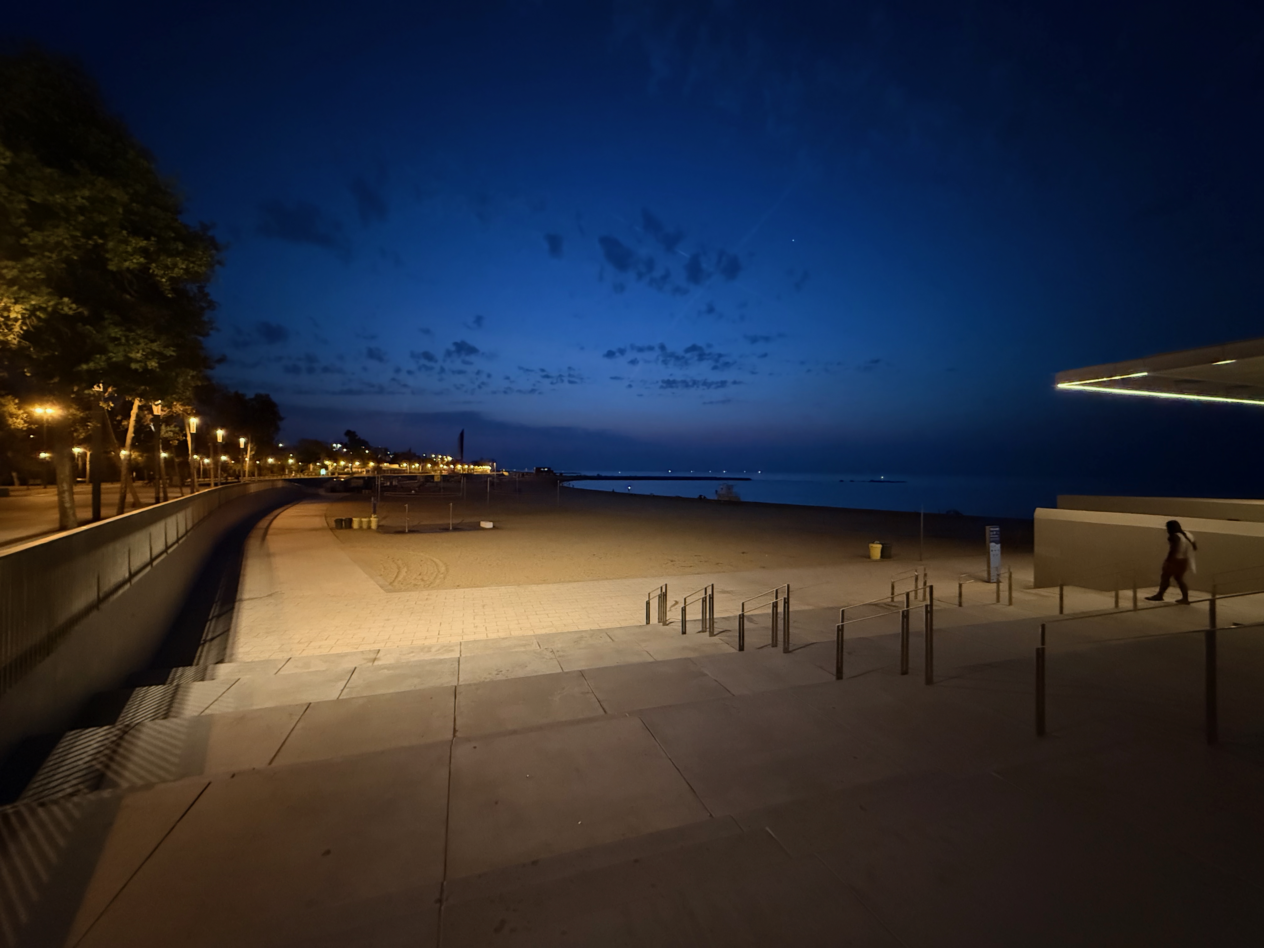 A beach at sunrise